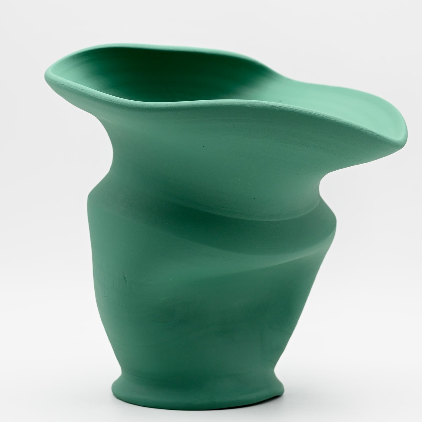 Vase Vert Sculpteur à la Main