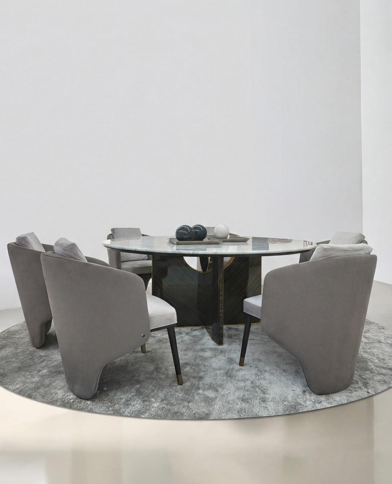 Table de salle à manger ronde en marbre Modo