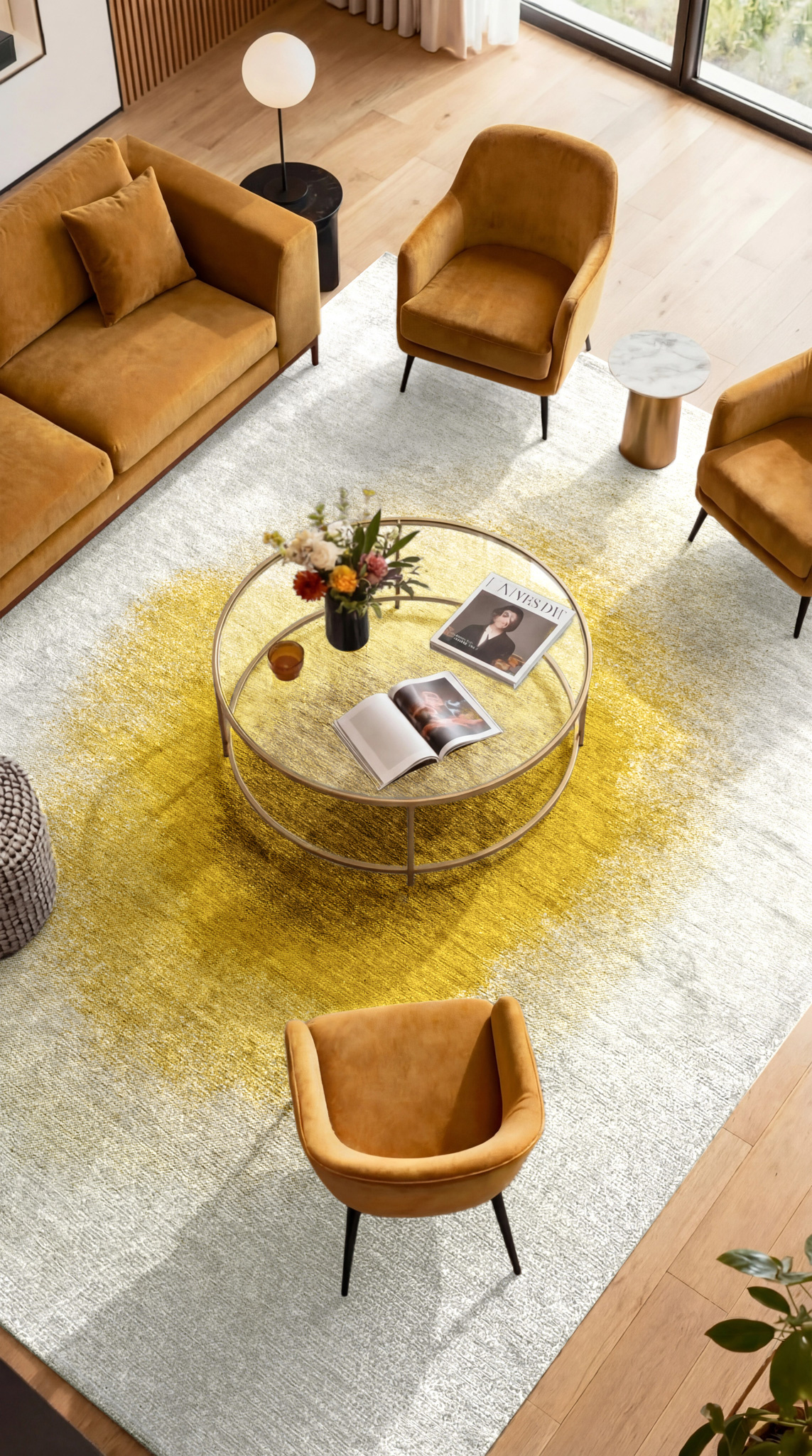 Tapis Drop Gold Moss | Taille: 100 × 140 cm