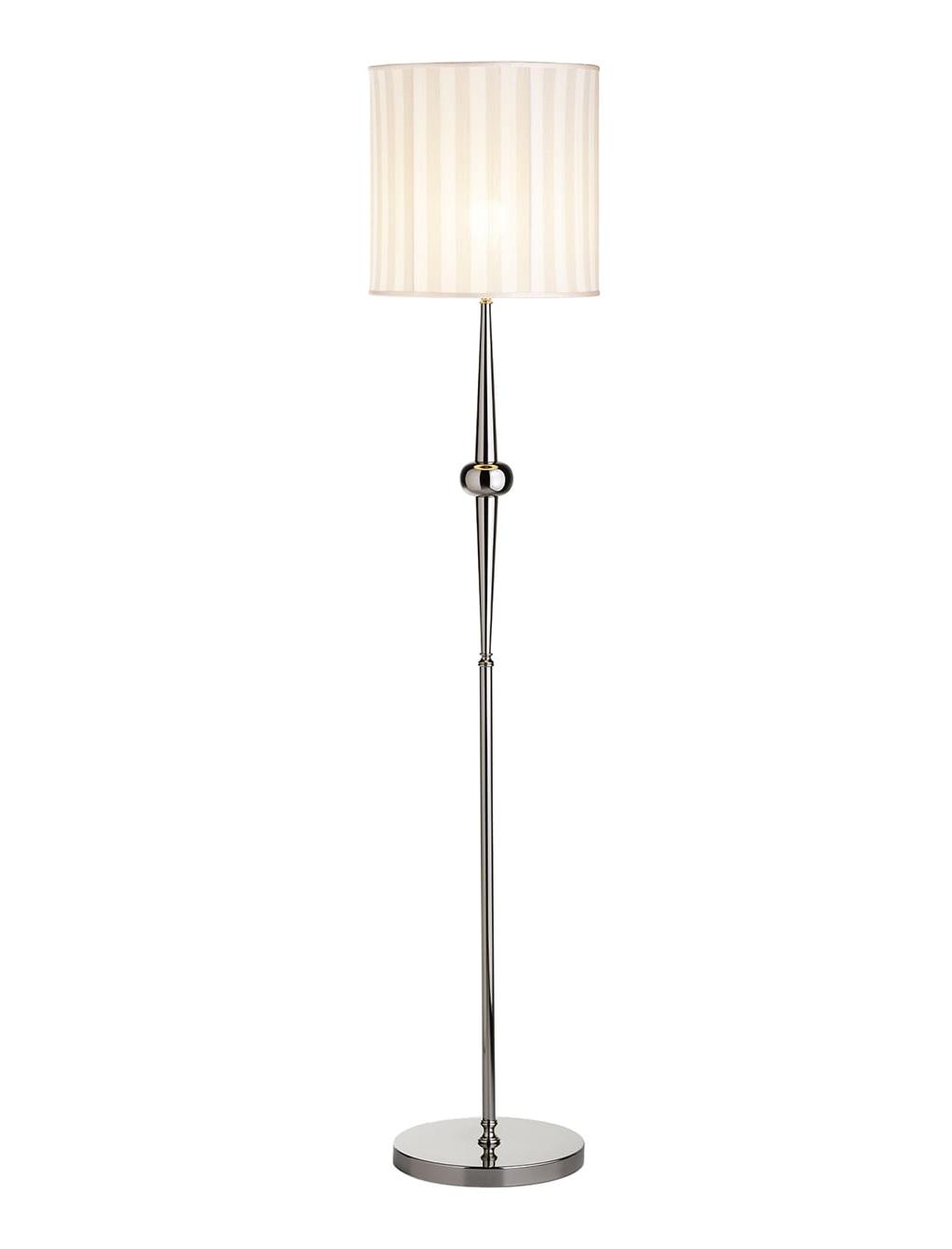 Lampadaire Élégant avec Abat-Jour Rayé Style Anglais