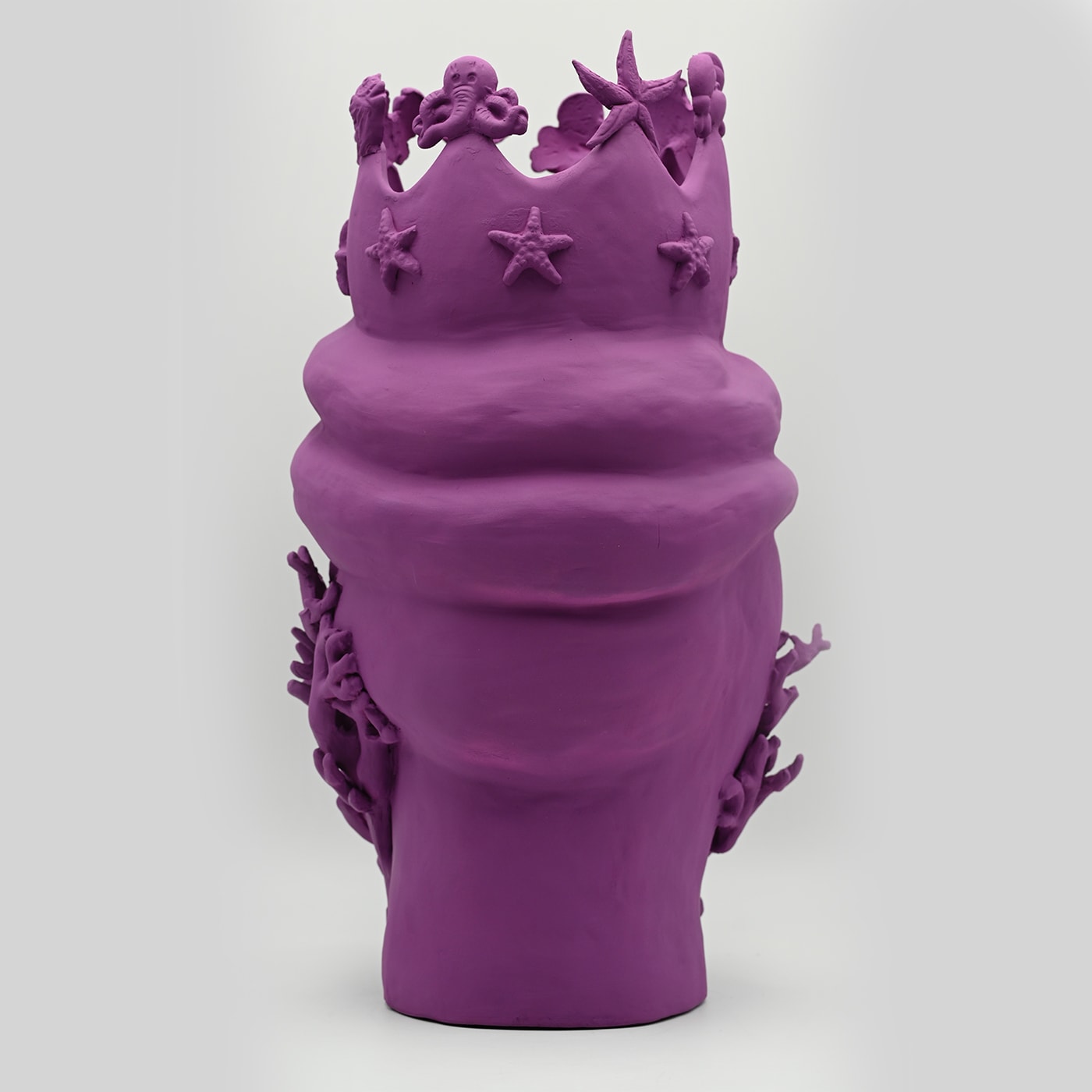 Sculpture Tête De Maure Violette