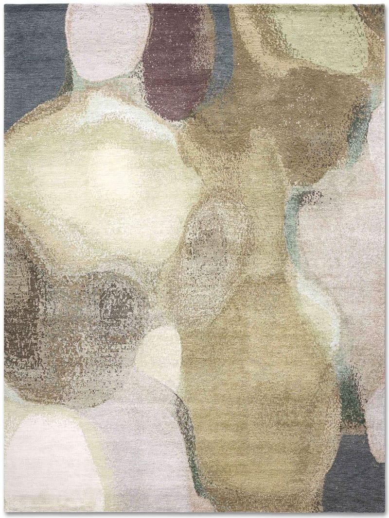 Tapis fait main de luxe Olive