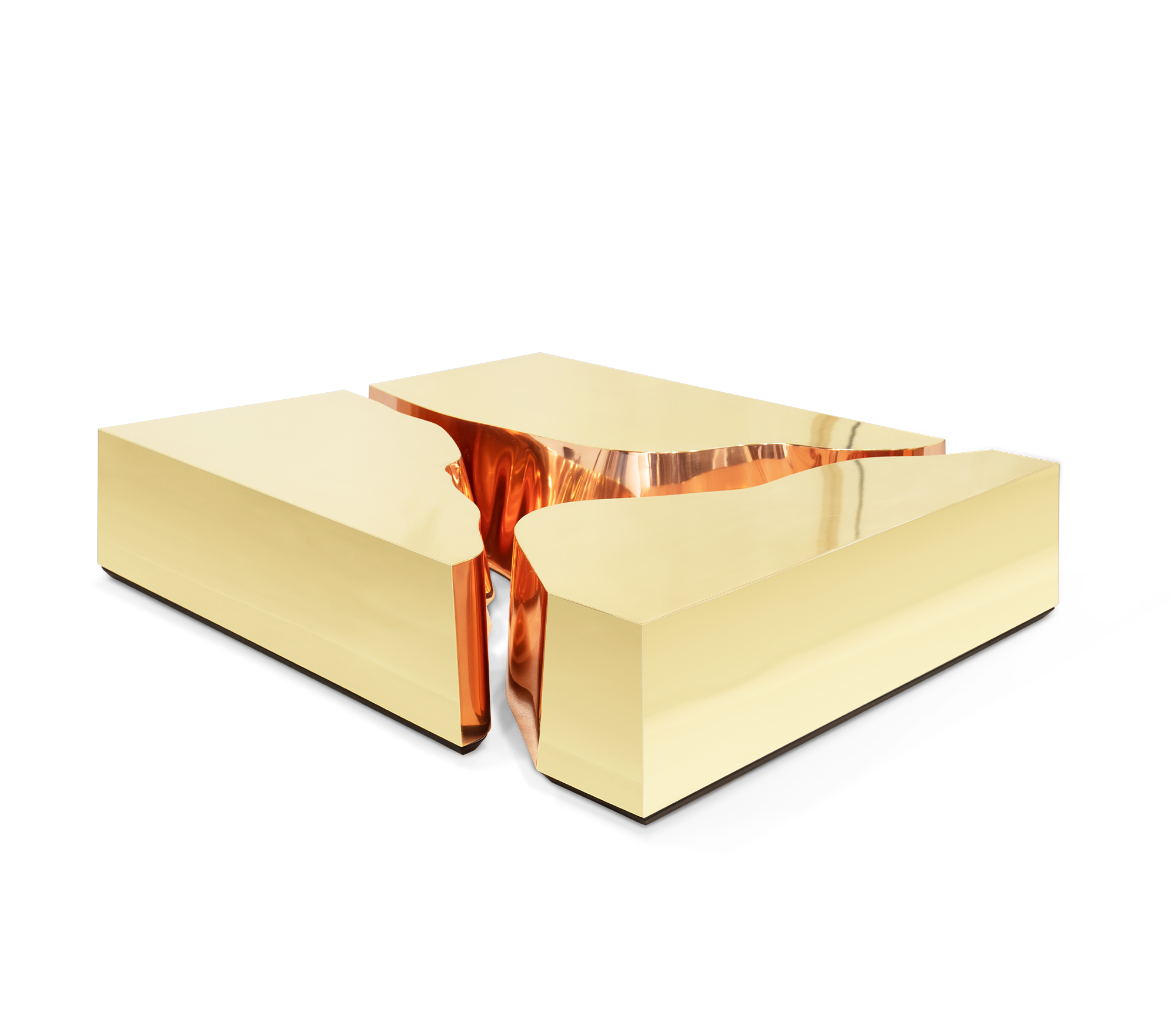 Table Basse Or & Cuivre Fissure