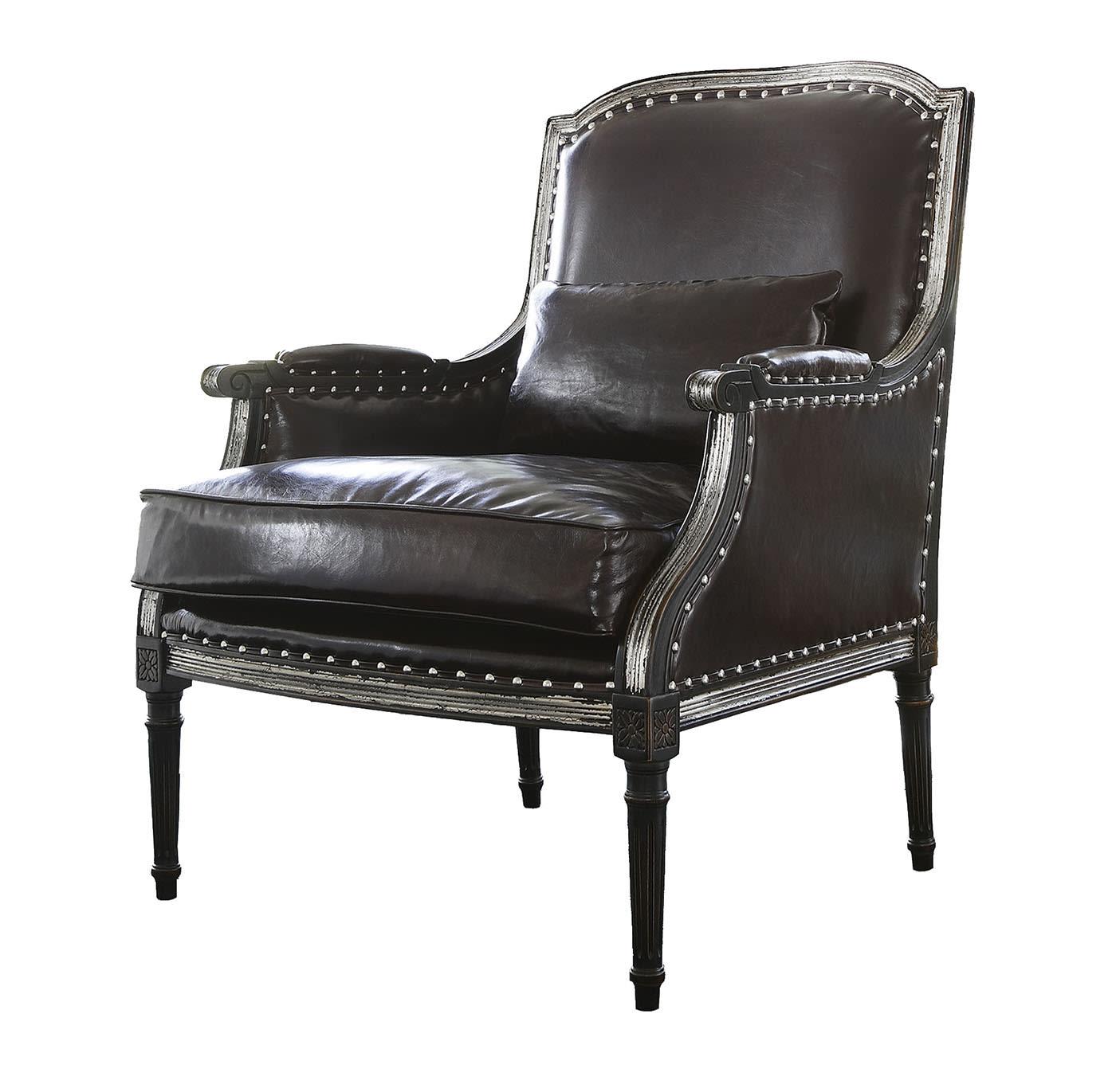 Fauteuil en cuir noir