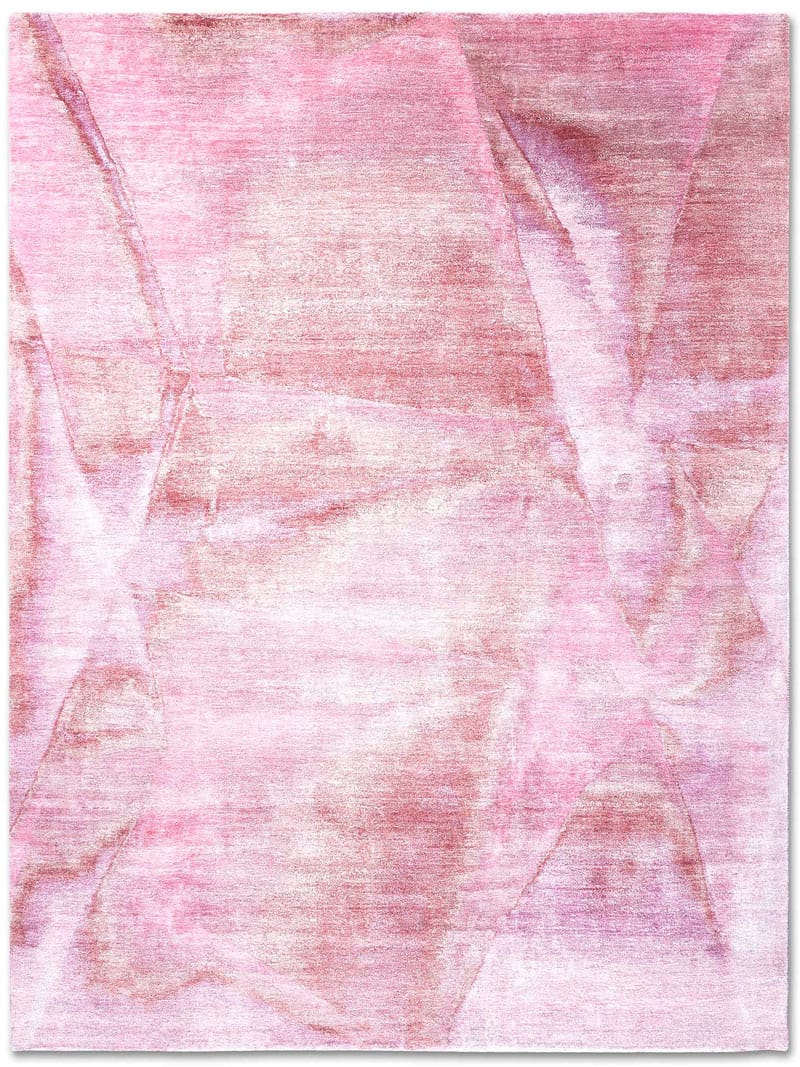 Tapis noué main Rose