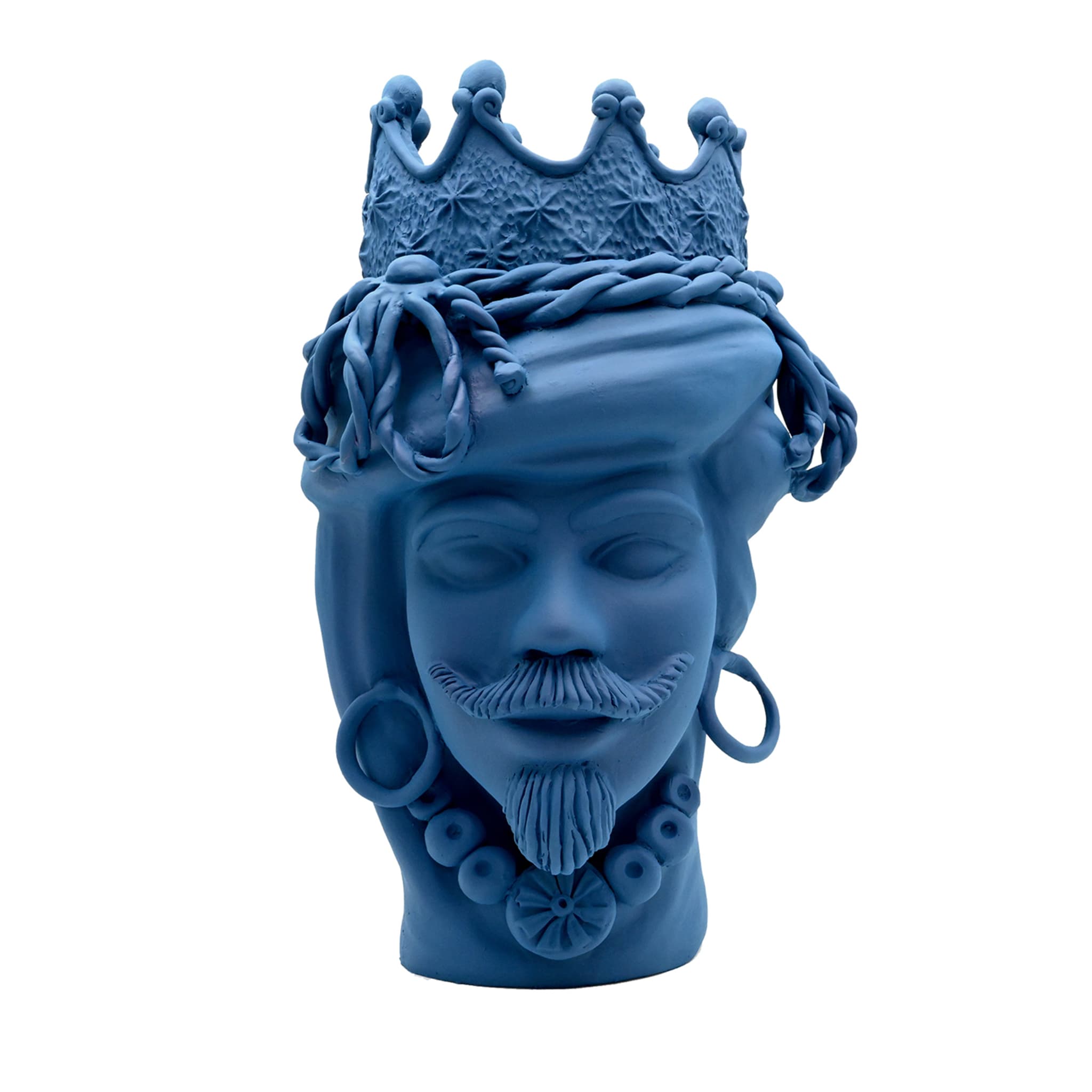 Sculpture Tête De Maure Bleu