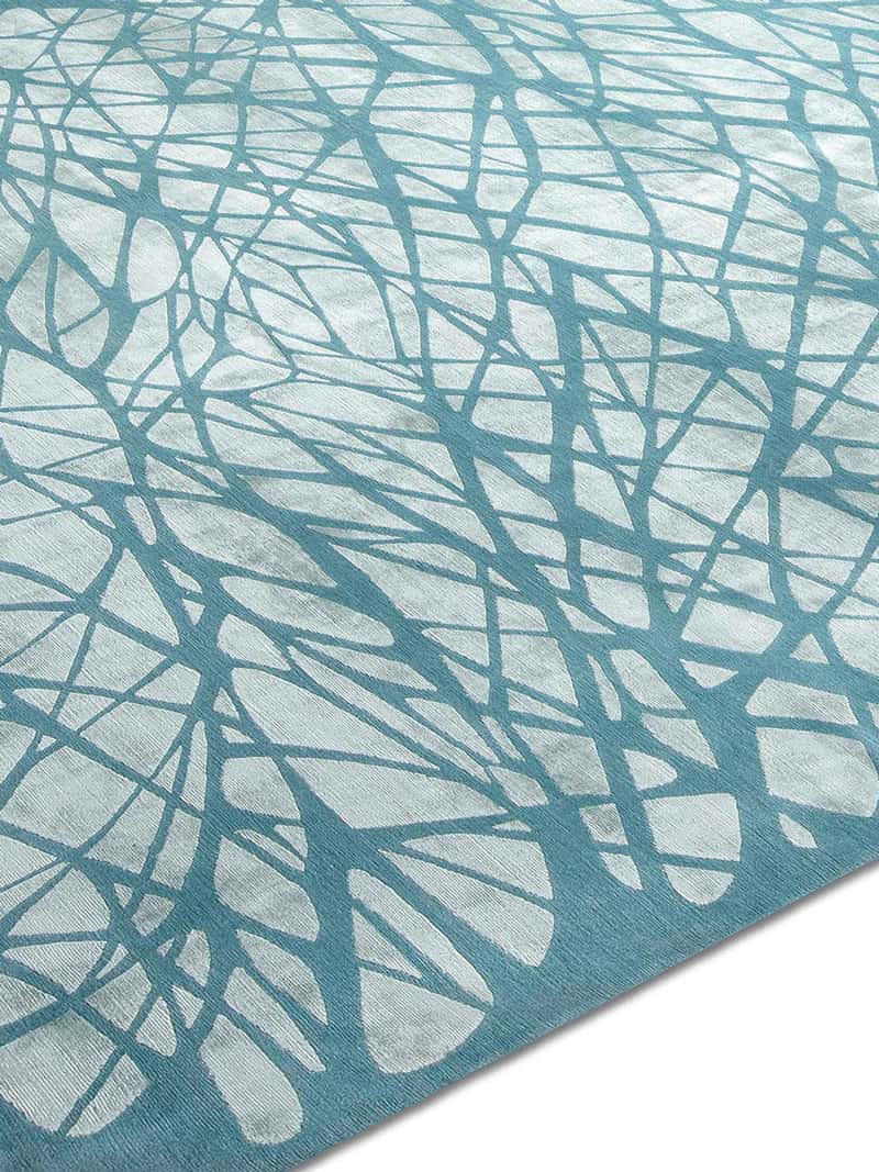 Tapis noué main Dresden Turquoise Clair