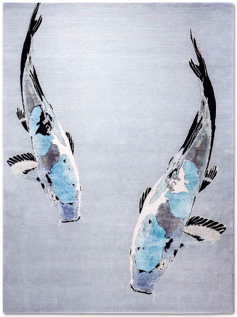Tapis No. 02 Bleu sur Bleu Clair