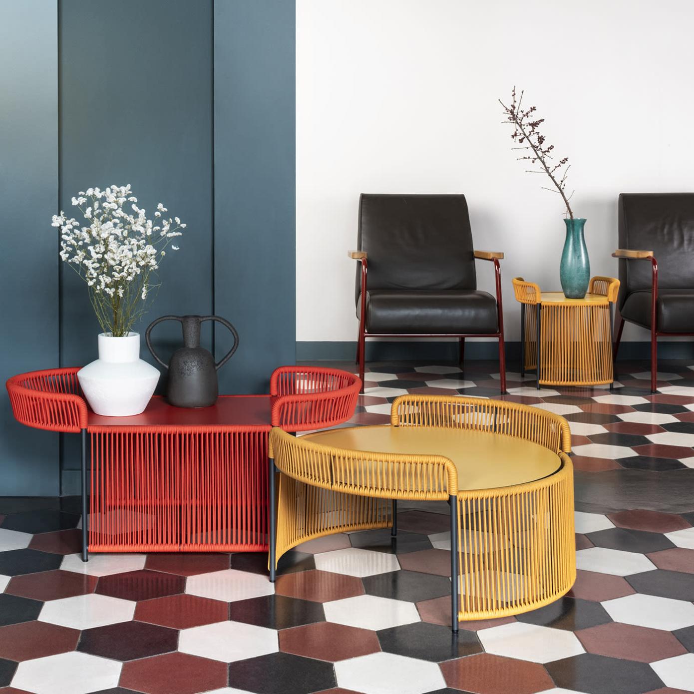 Table Basse de Jardin Ronde Jaune Altana ME