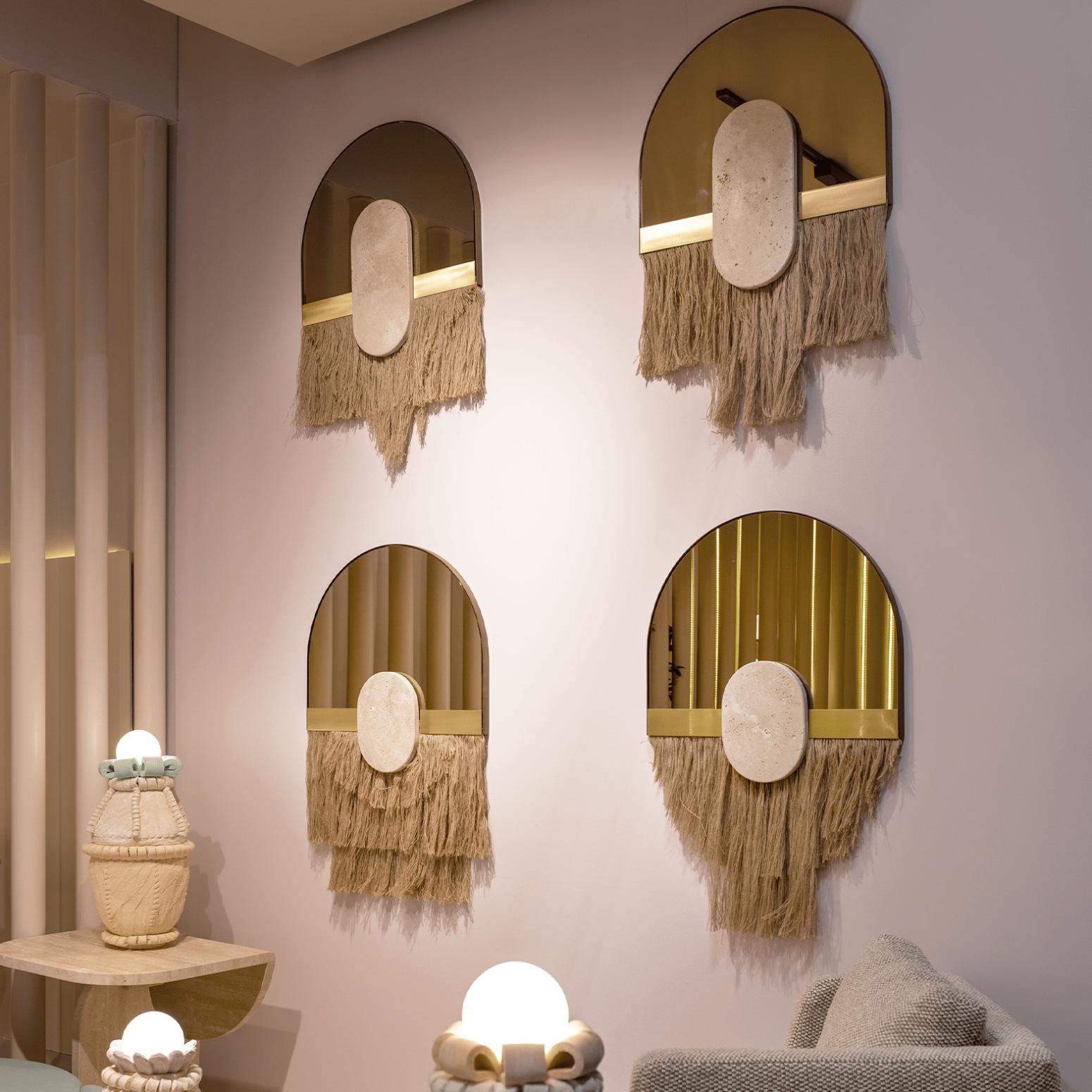 Miroir mural décoratif Souk Ecru Latte