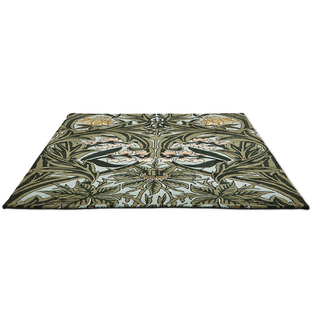 Tapis en laine et viscose Bluebell Leafy Arb Green 127607 | Taille: 250 x 350 cm