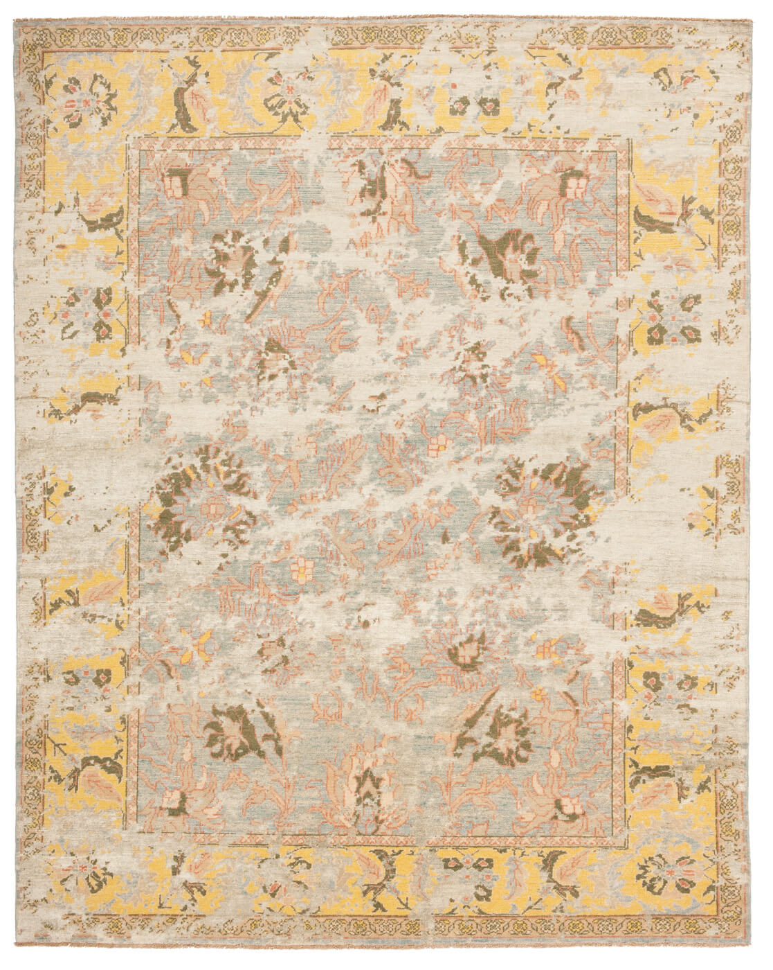 Tapis Ziegler Prince Double Ciel Bleu Argent Soie