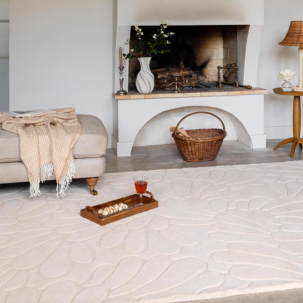 Tapis Pétales Coleby Crème Ivoire