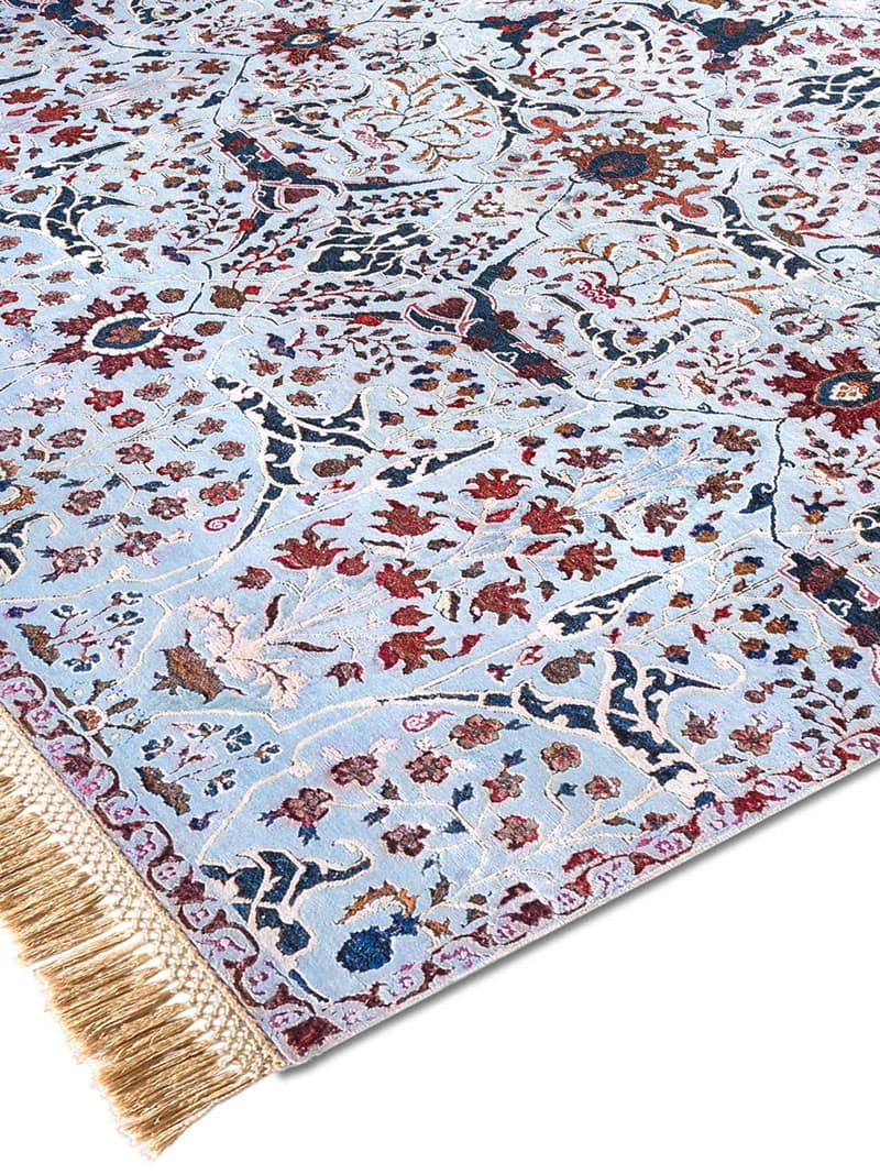 Tapis fait main de luxe Teheran Bleu | Taille: 274 x 365 cm