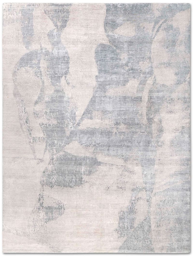 Tapis noué main Gris / Beige