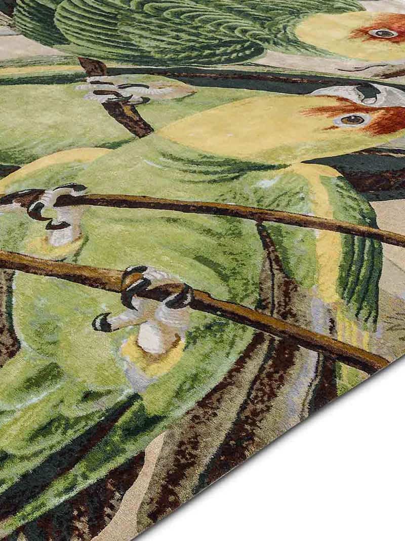 Tapis tissé main Perroquets