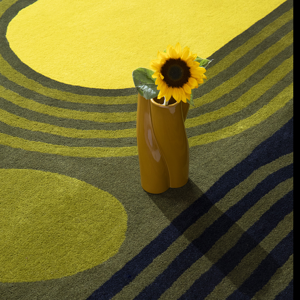 Tapis design en laine Striped Tulip Seagrass 160307 | Taille: 200 x 280 cm
