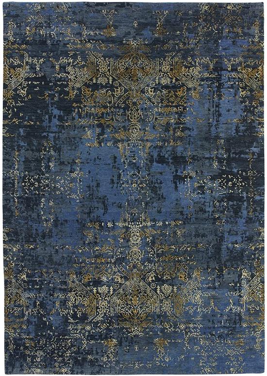 Tapis de luxe Abstract Blue Gold | Taille: 170 x 240 cm