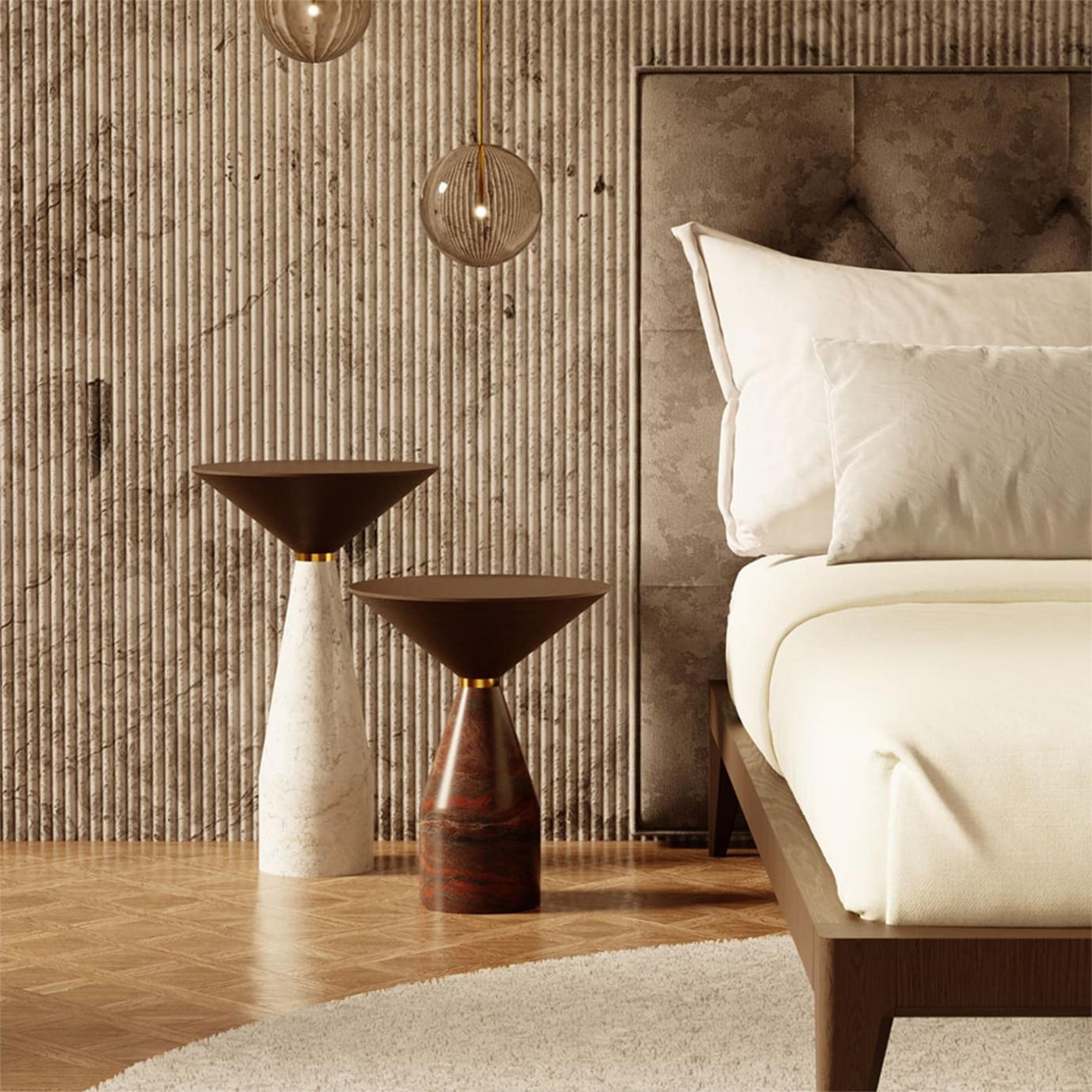 Table d'appoint Cino en marbre rouge