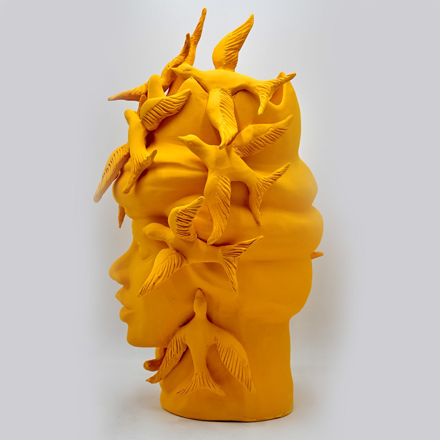 Sculpture Tête De Maure Orange