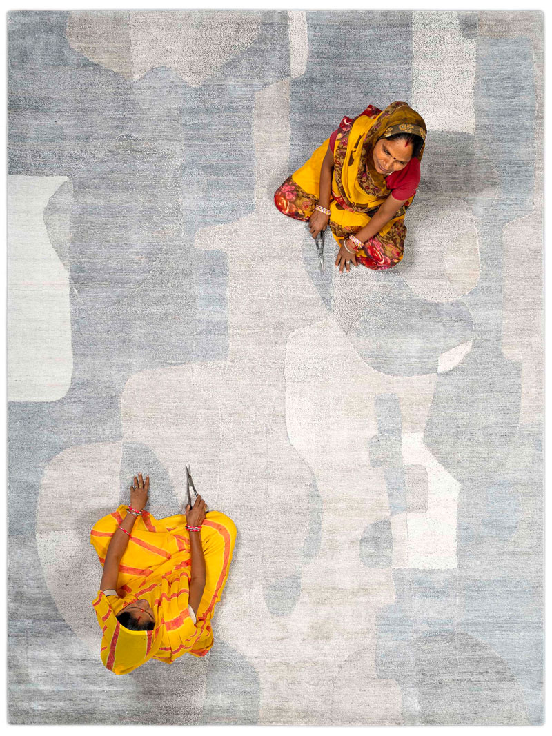 Tapis de luxe Argent Neige