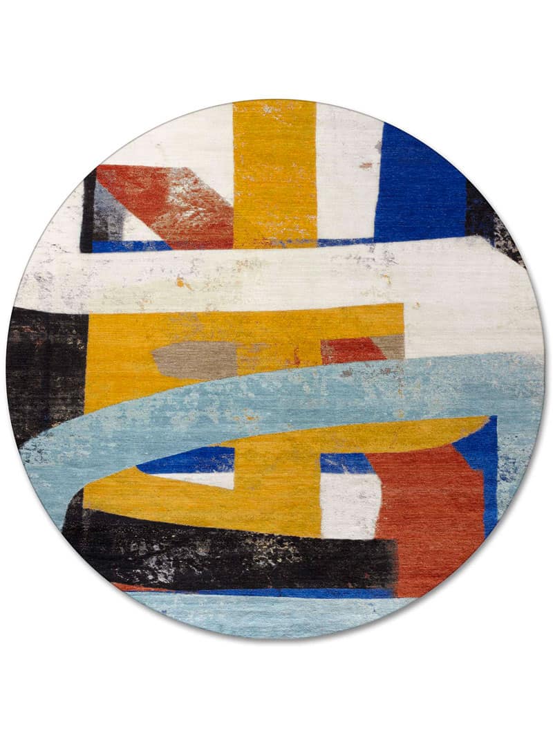Tapis rond tissé main Original