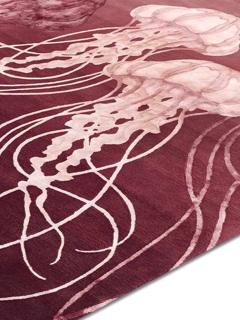 Tapis noué main Méduse
