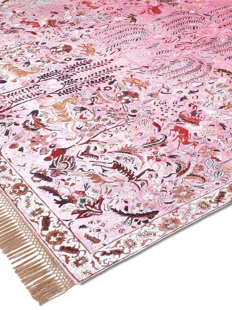 Tapis fait main de luxe Rose