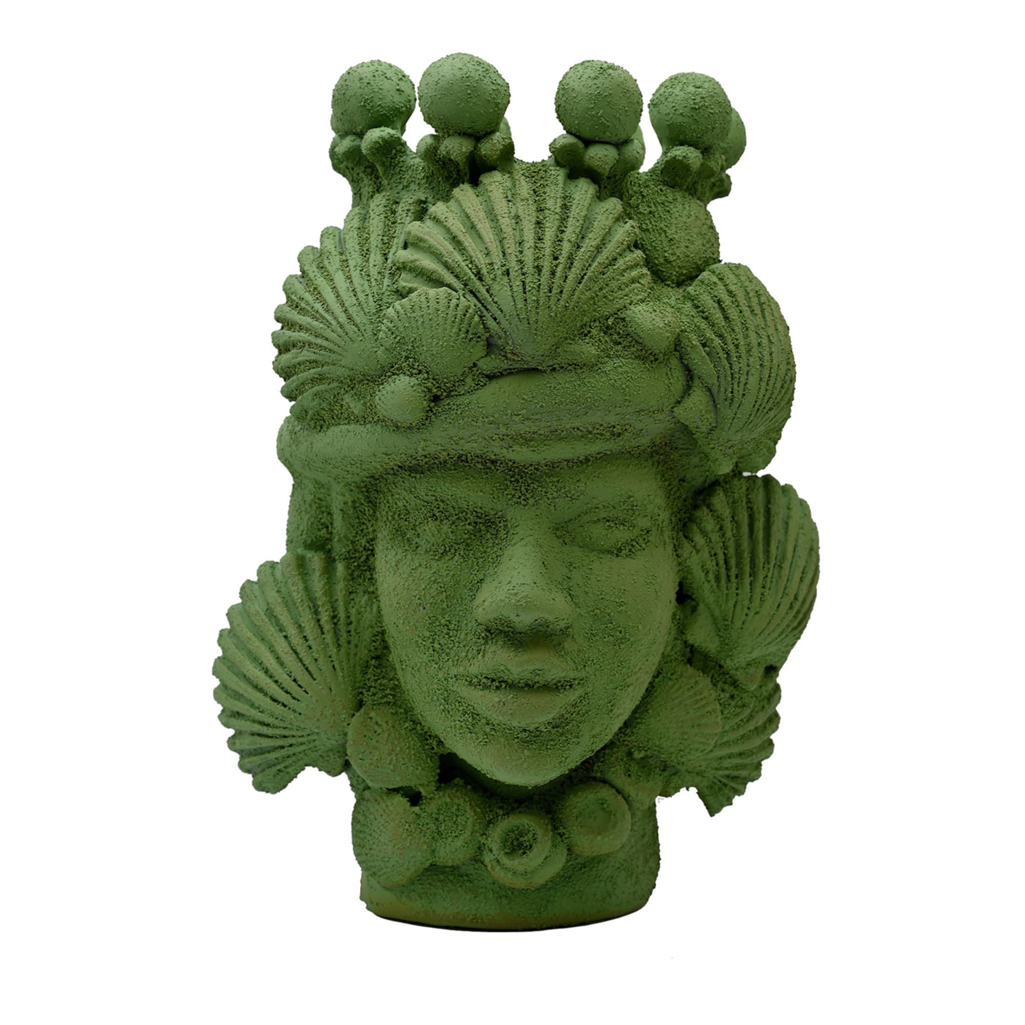 Sculpture Tête De Maure Vert Citron