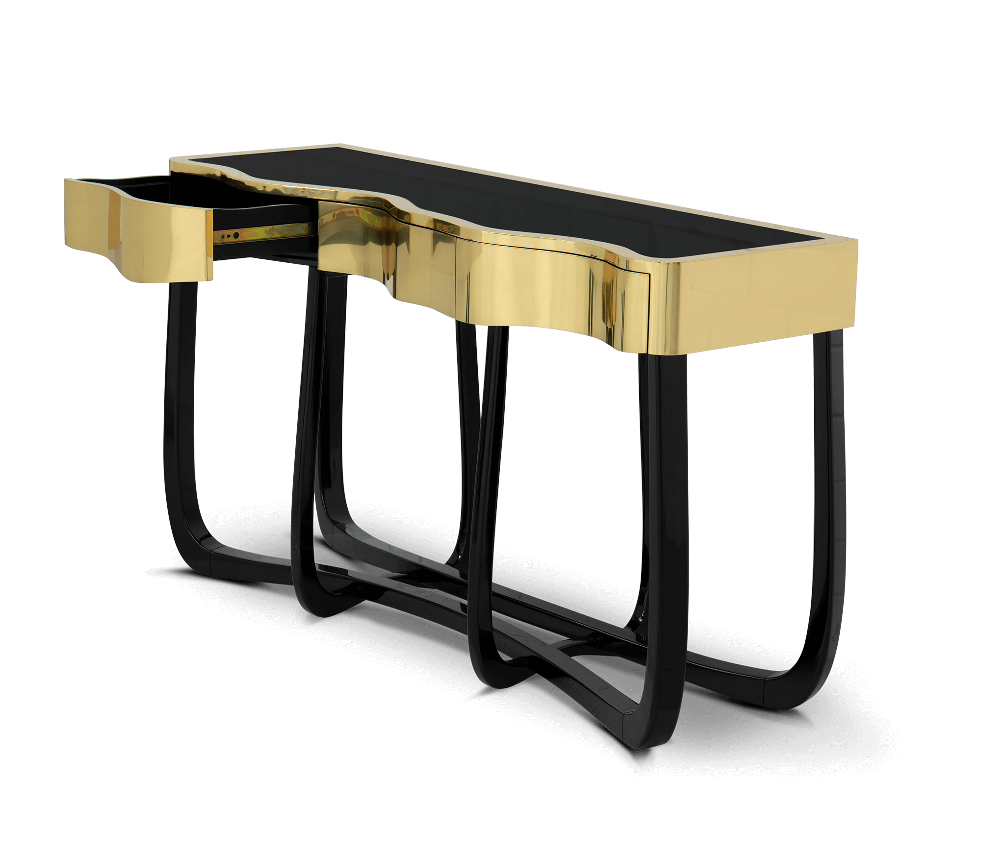 Console Sinuous Dorée