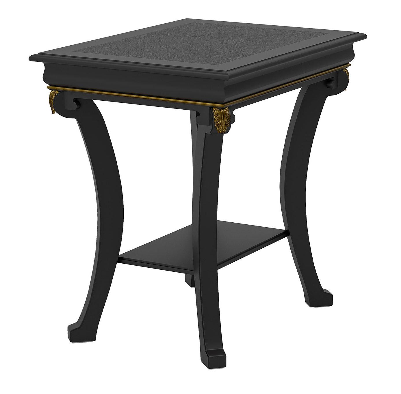 Table d'appoint avec plateau en cuir