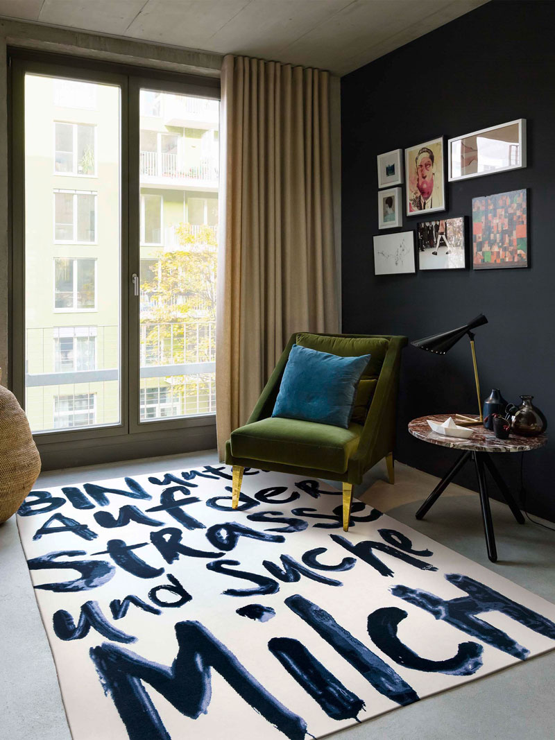 Tapis noué main de luxe Suche Milch