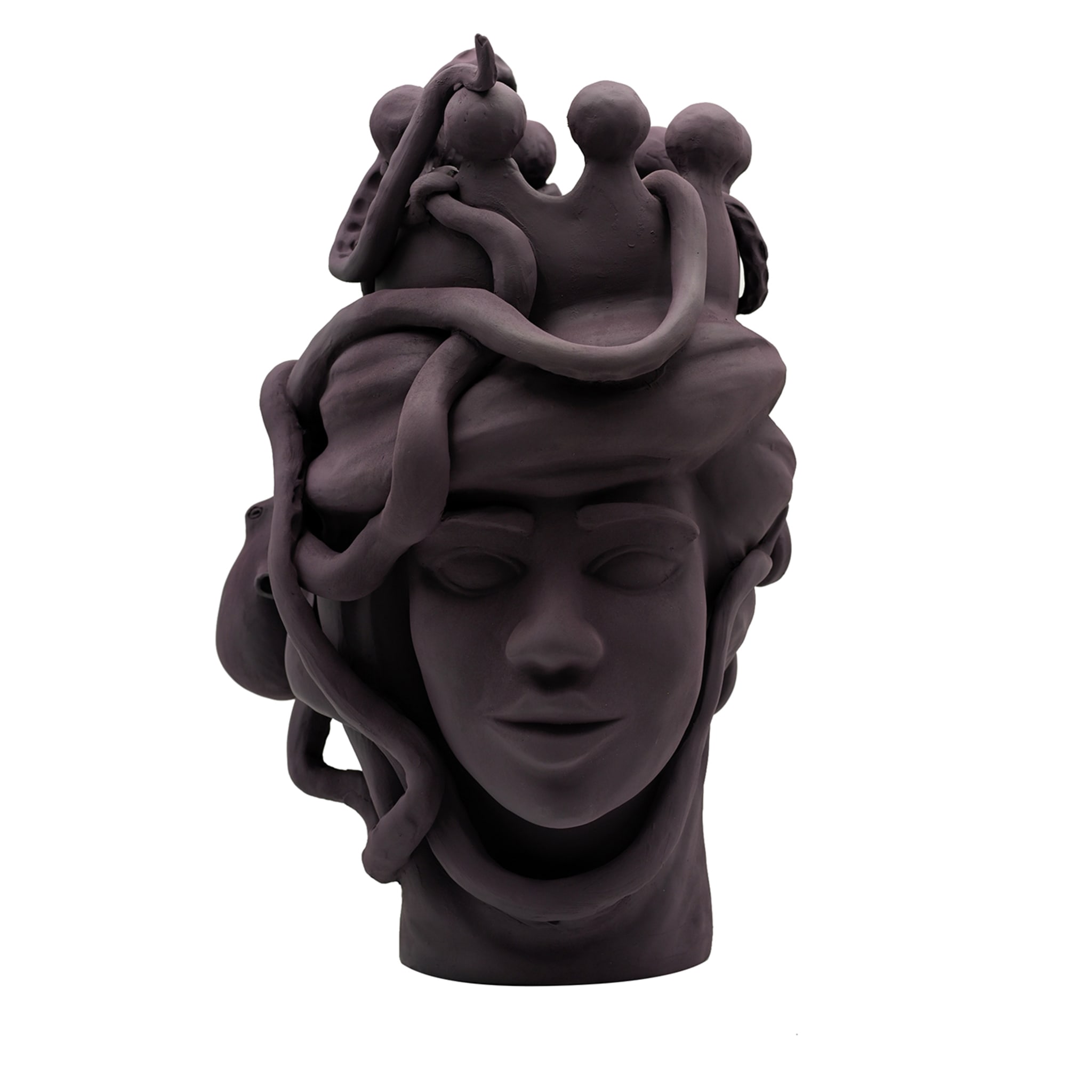 Sculpture Tête De Maure Marron Artisanale