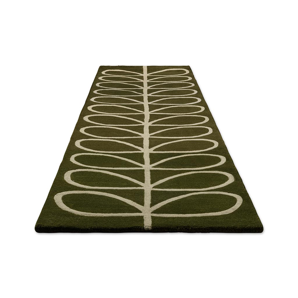 Linear Stem Runner Olive Tapis