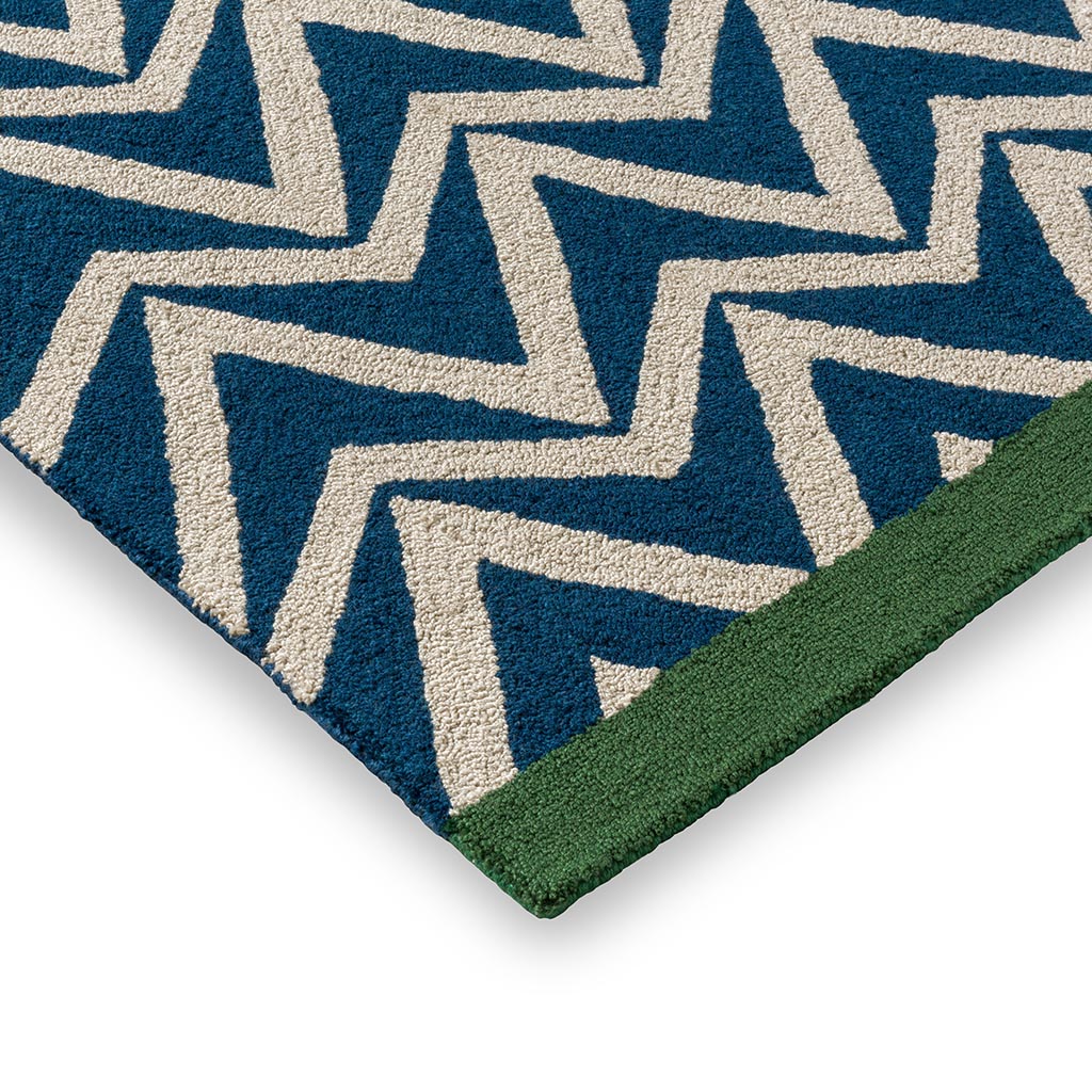 Tapis Dhurrie Bleu Extérieur