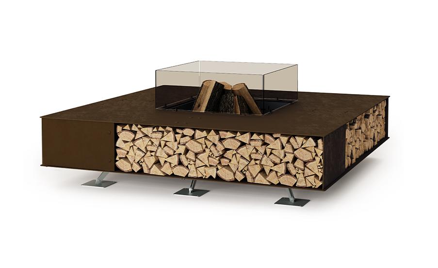 Brasero Toast | Finition: Marron vintage | Dimensions: 160 × 160 cm