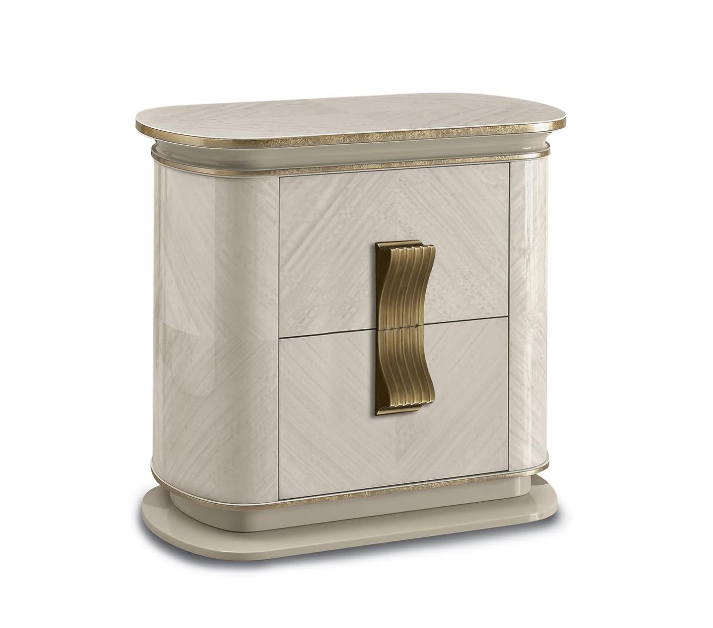 Table De Chevet Blanche / Or Dilan