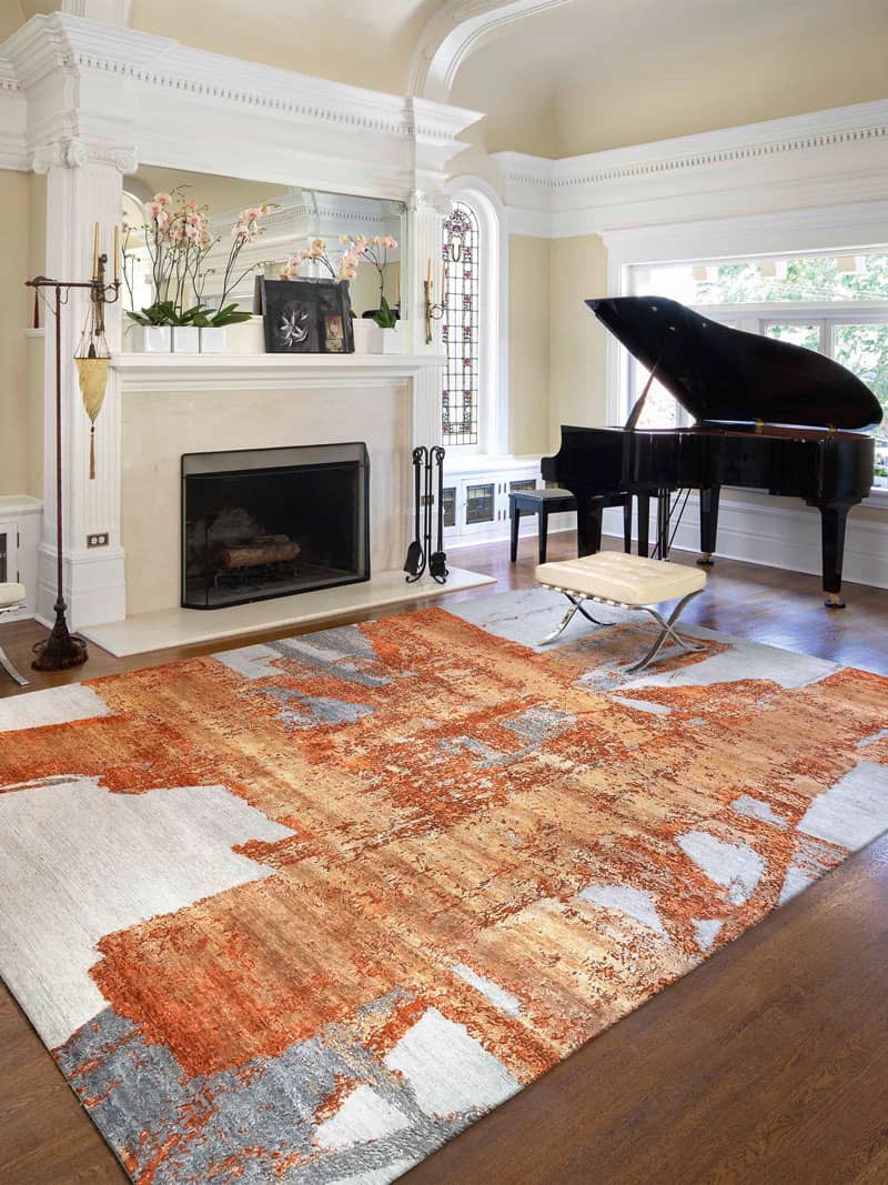 Tapis tissé main Rouille | Taille: 305 x 427 cm