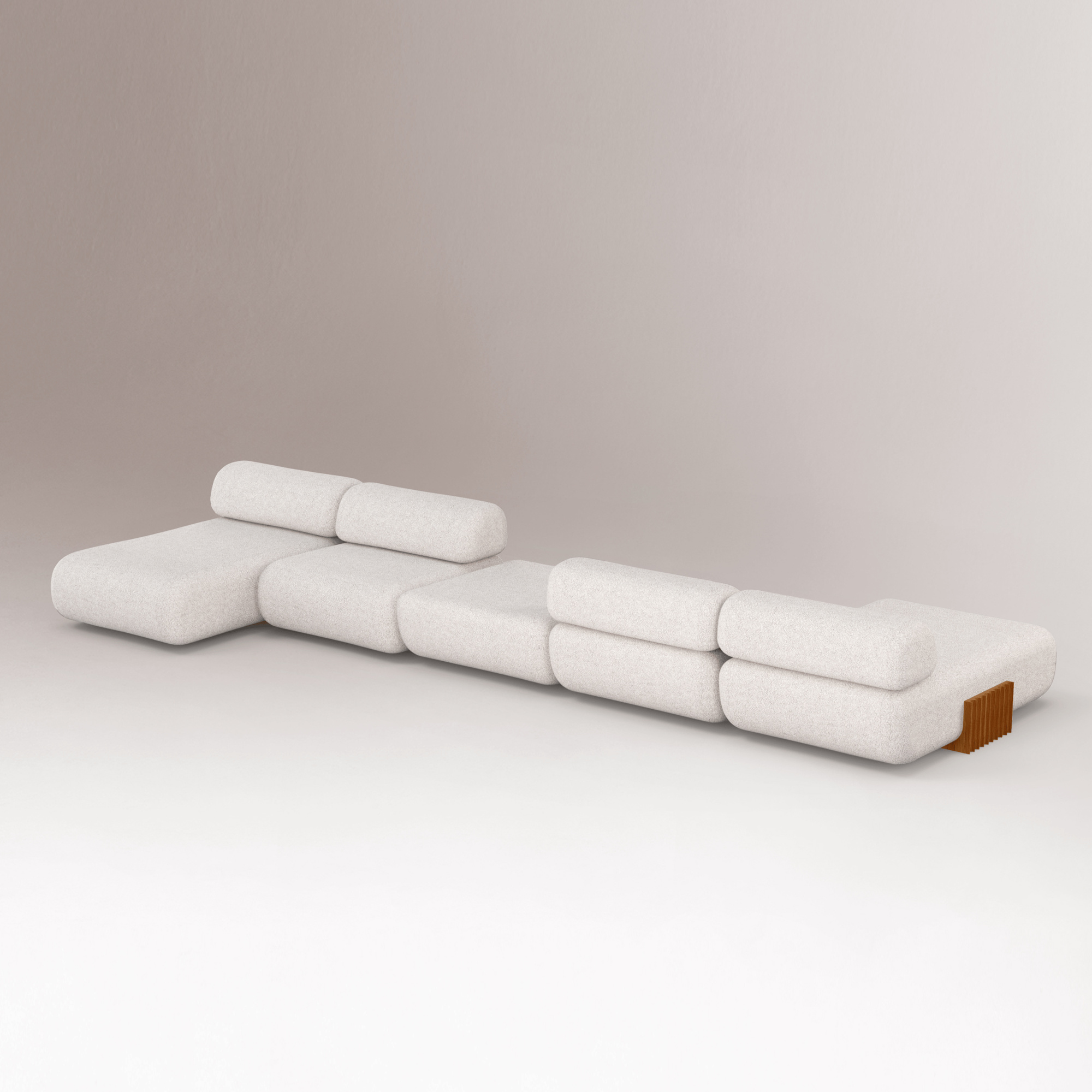 Canapé modulable Carmel en bois - 3