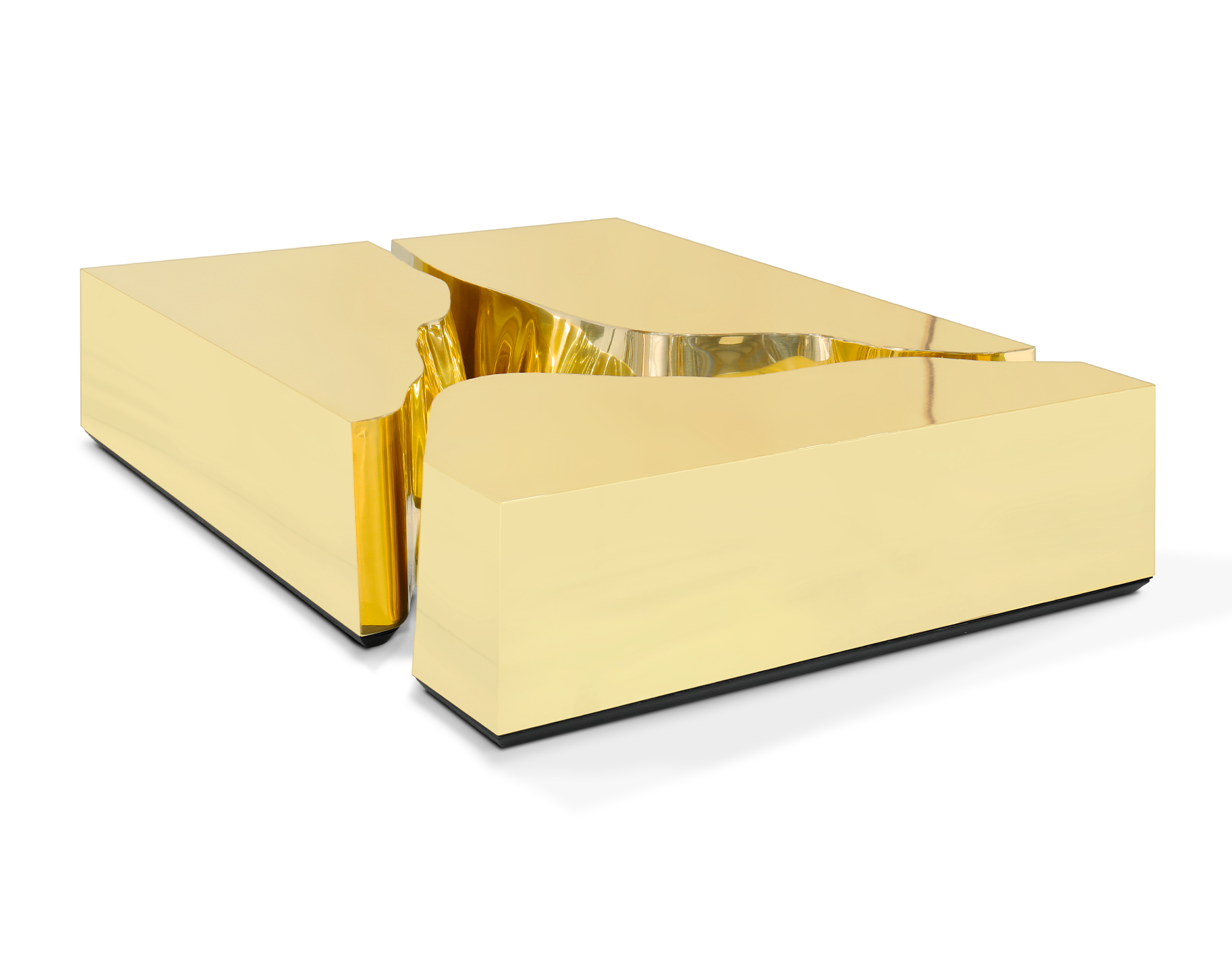 Table Basse Feuille d’Or Fissure