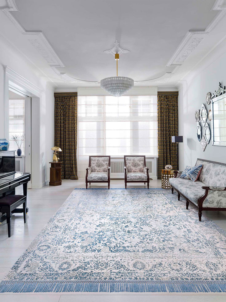 Tapis de luxe Bleu Clair