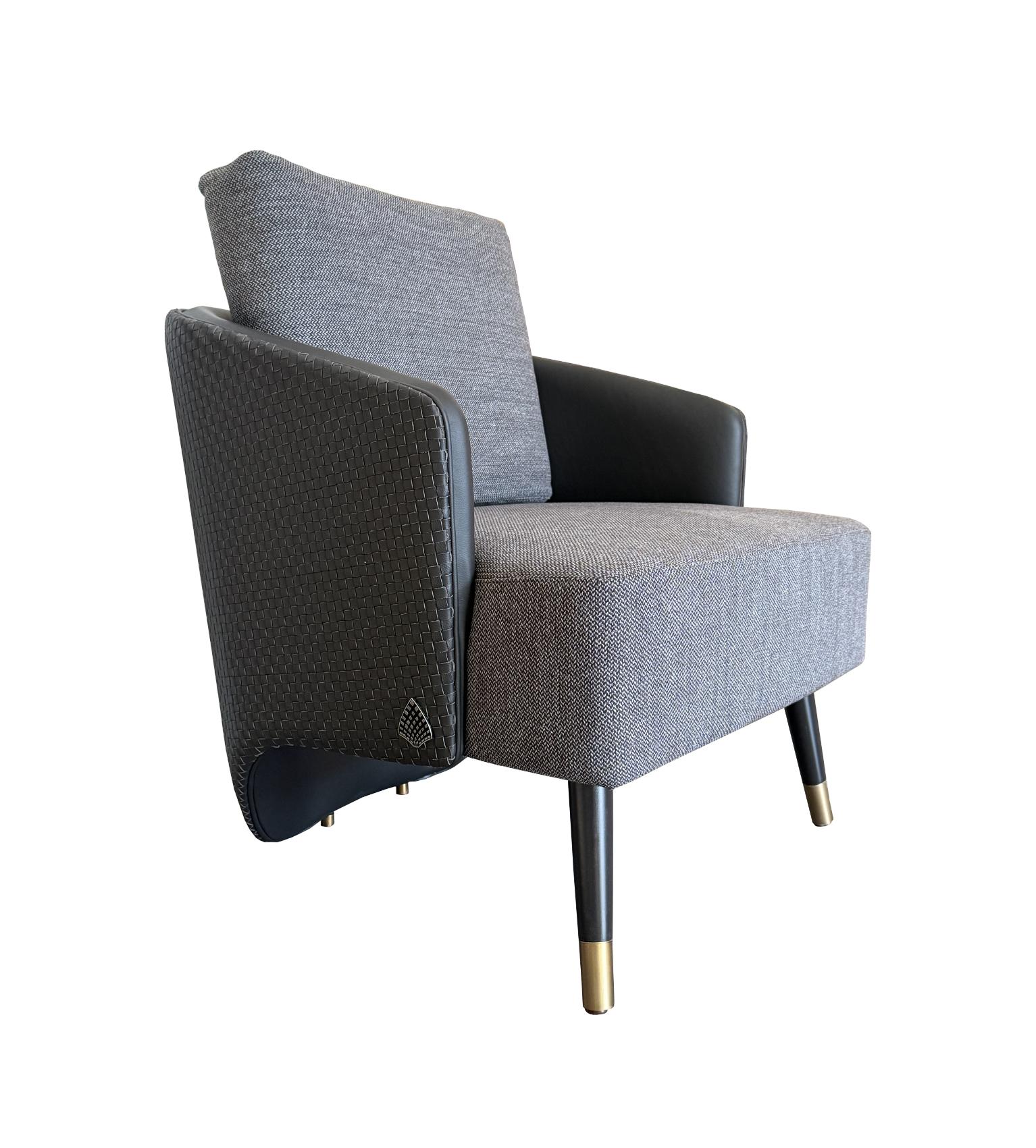 Chaise tapissée grise Brigitte