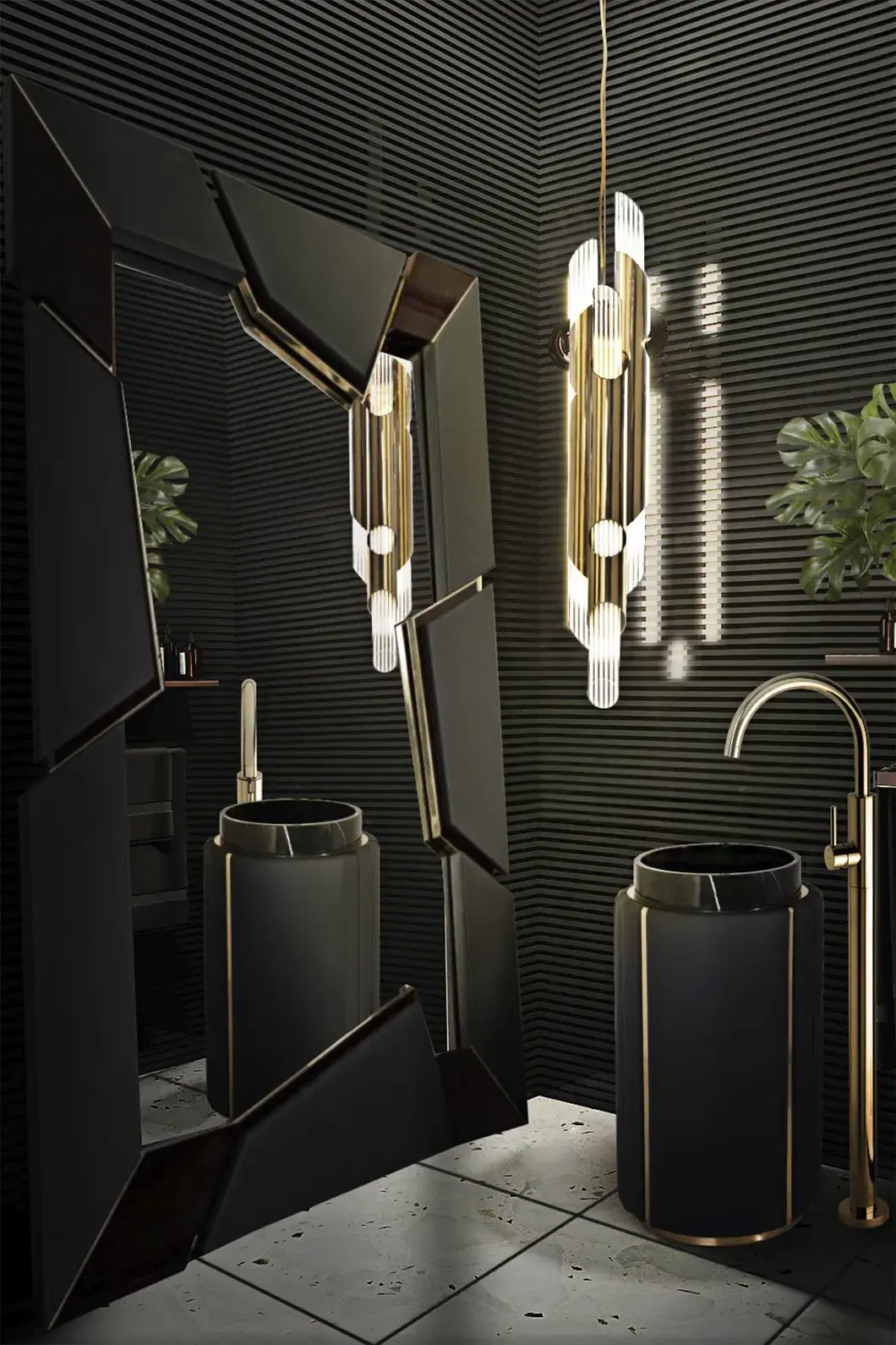 Lavabo Sur Colonne Imperial Black