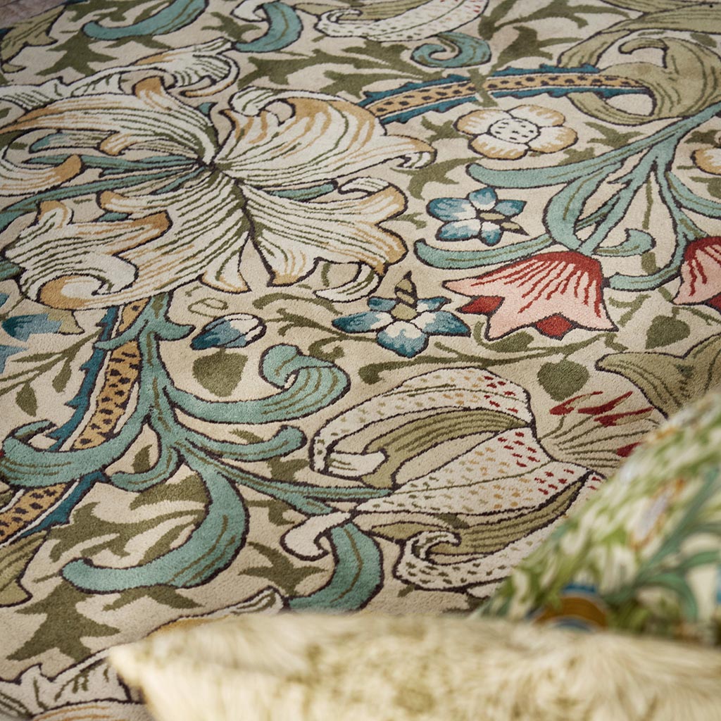 Golden Lily Green Red Tapis