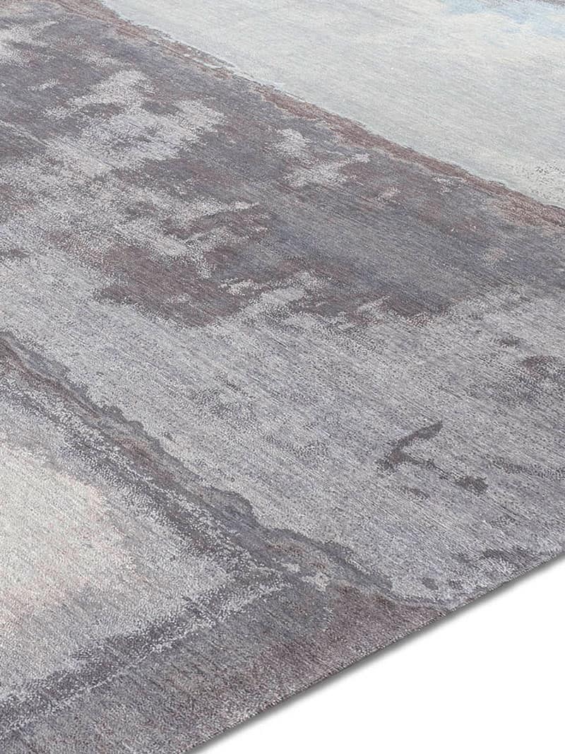 Tapis fait main de luxe Argent / Gris | Taille: 122 x 183 cm