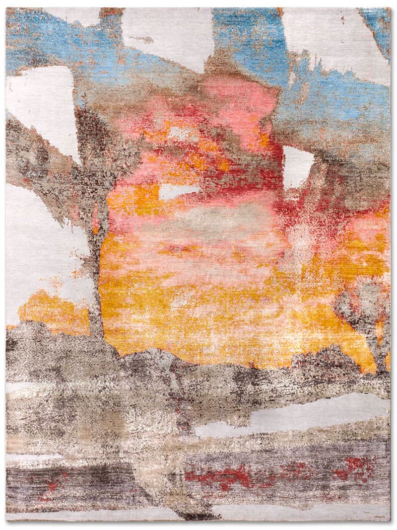 Tapis Arizona No. 01 Original sur Gris Clair | Taille: 183 x 274 cm