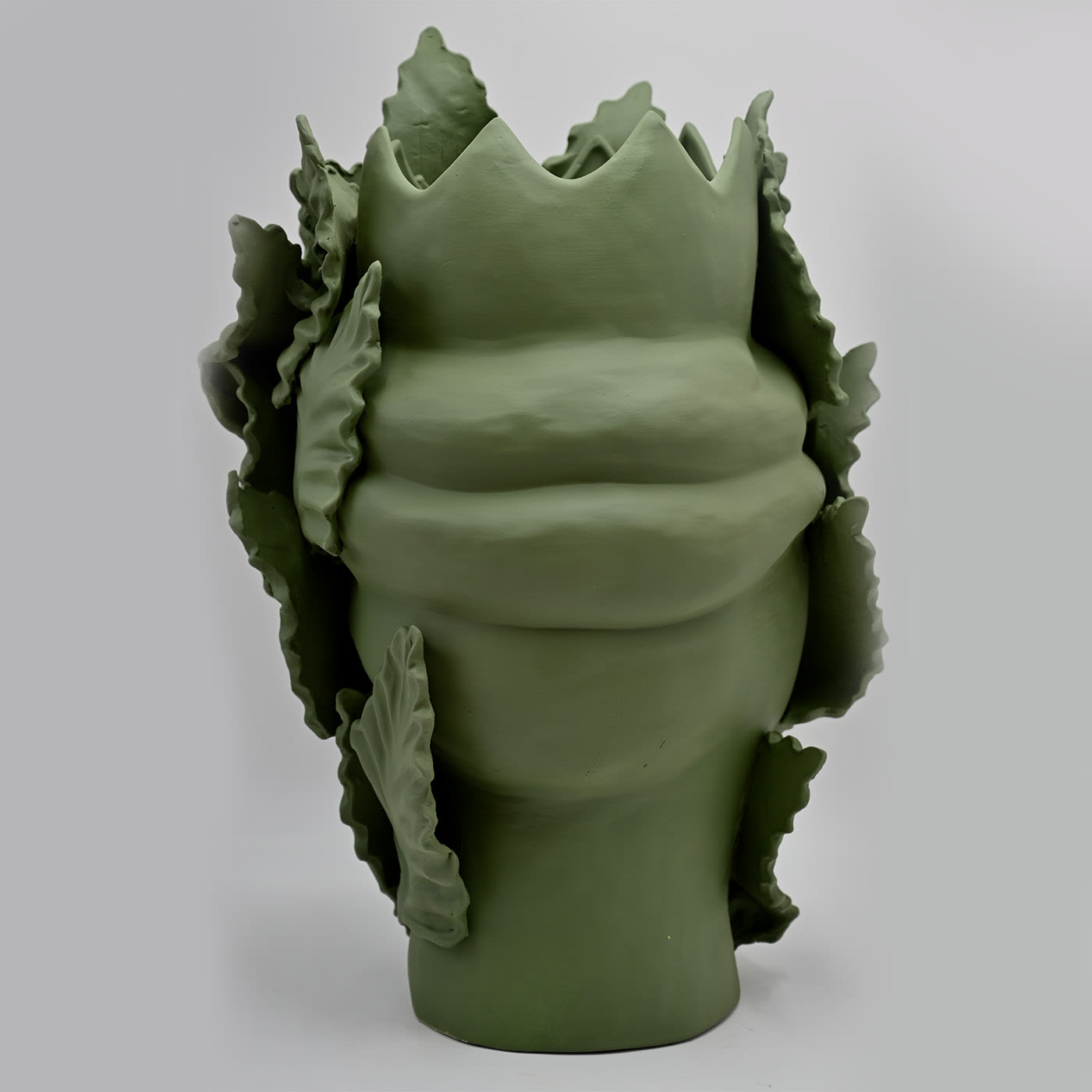 Sculpture Tête De Maure Vert Mat