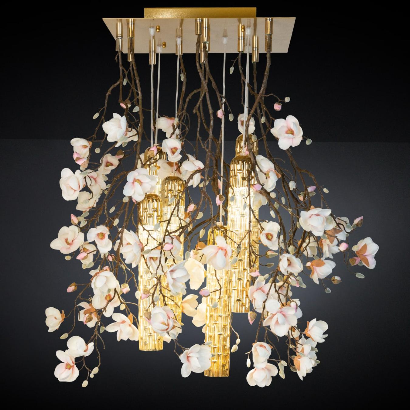 Lustre blanc et or Magnolia