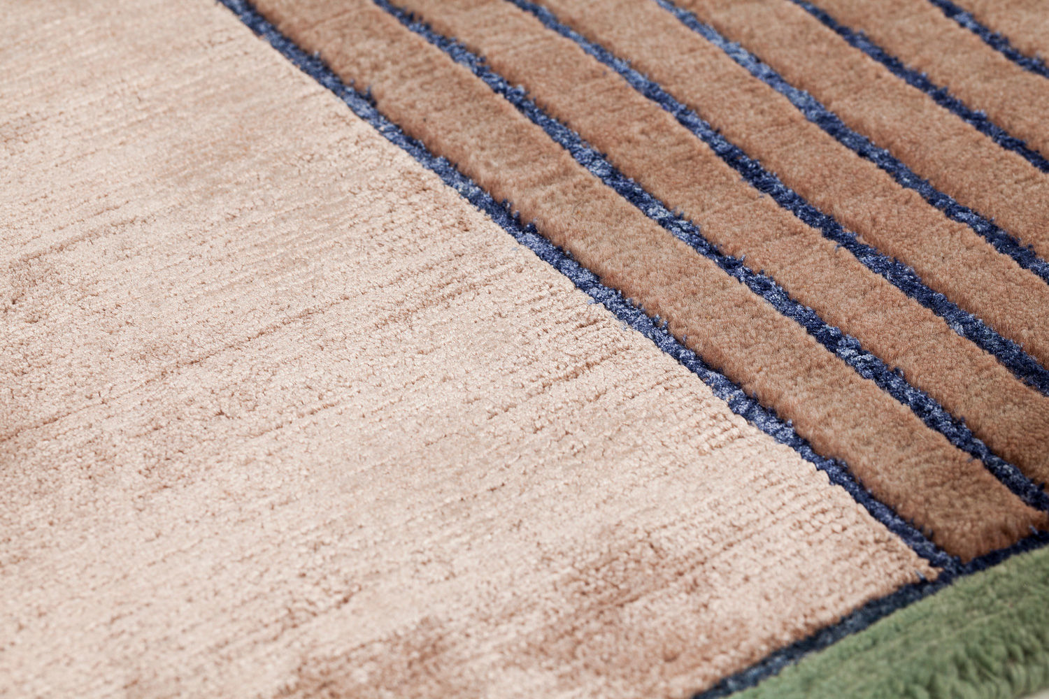 Tapis Rayé en Laine & Viscose