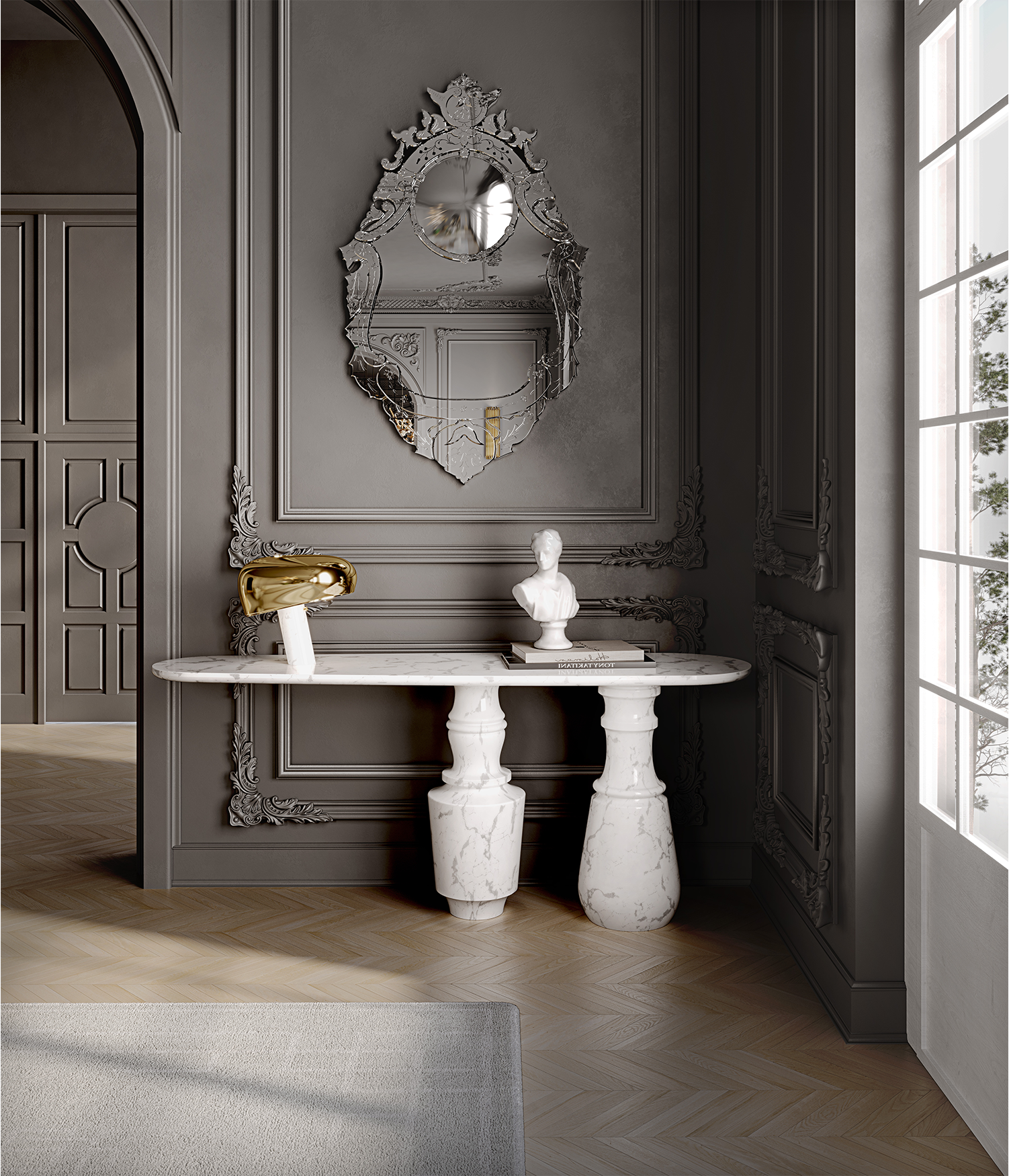 Console Carrara Obsidienne